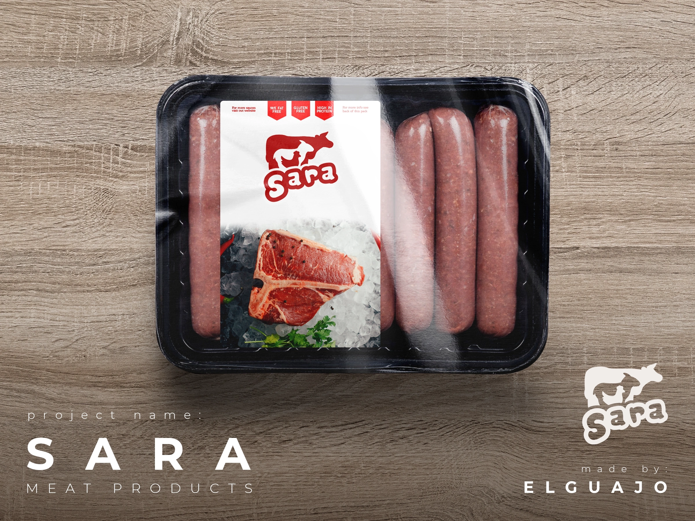 SARA sausage packaging mockup